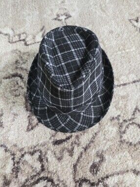 Simplicity Black Plaid Fedora Hat